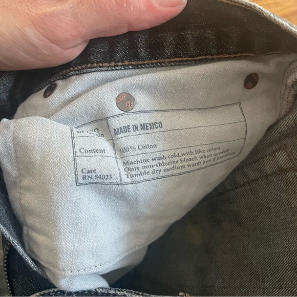 BANANA REPUBLIC Men’s Black Jeans Straight Leg Distressed Denim Size 33 x 32 - Picture 5 of 9